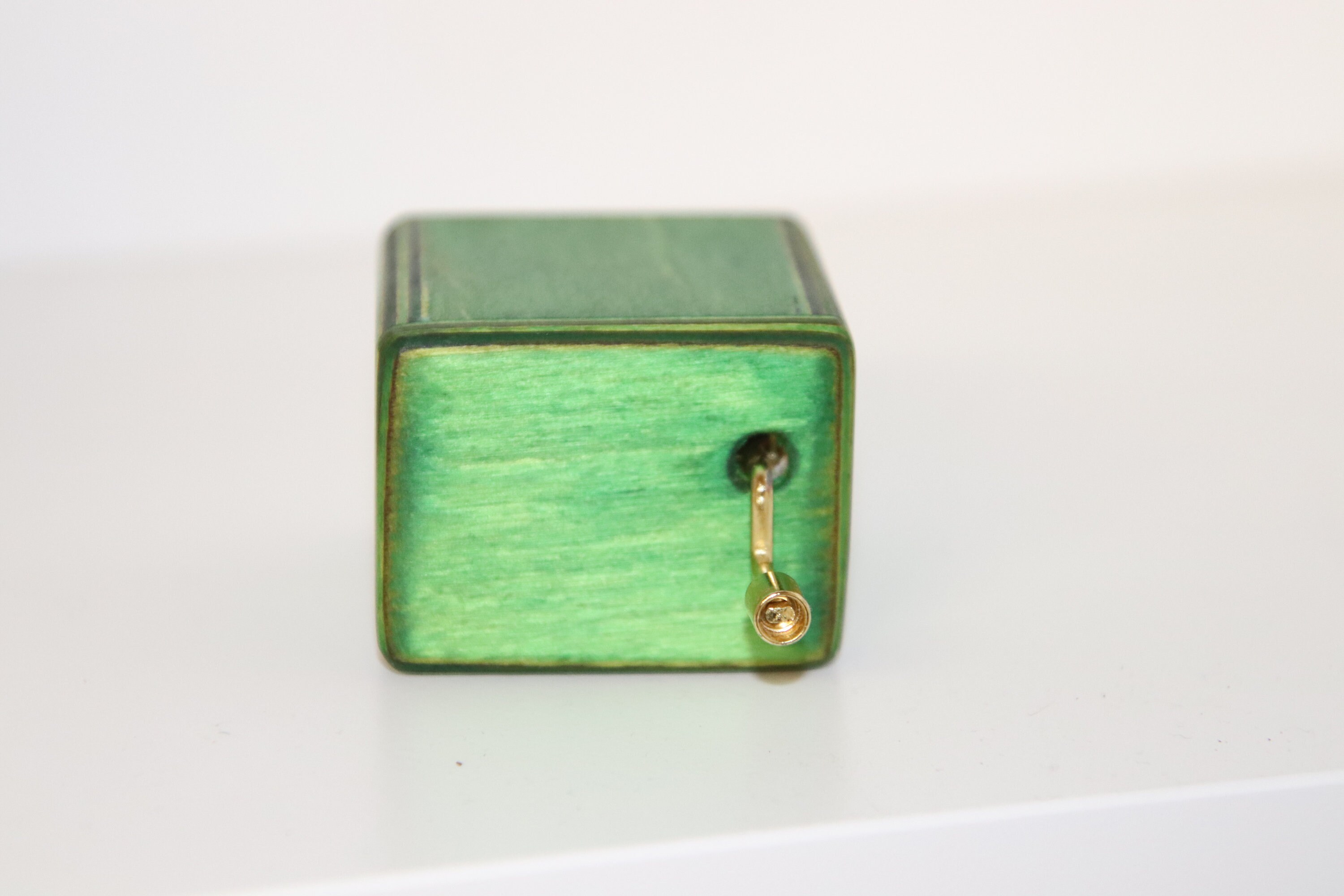Music Box barrel Organ Made of Green Colored Wood Etsy