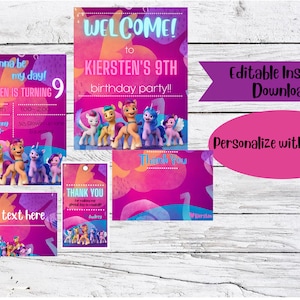 New Generation Birthday Editable Download Party Pack