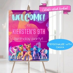 New Generation Kids Birthday editable Welcome Sign