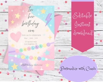 Birthday Era Editable Birthday Invite
