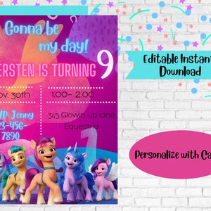 New Generation Editable Kids Birthday Invitation
