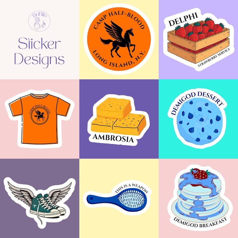 Percy Jackson Stickers SVG PNG Camp Half-blood Riptide Aesthetic Laptop ...