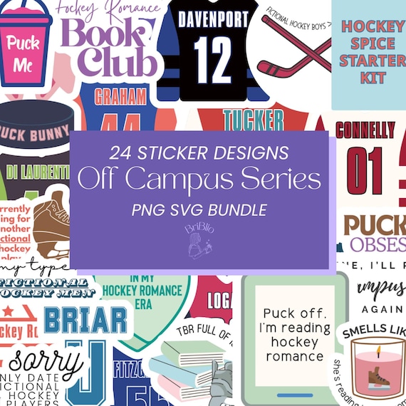 Off Campus Hockey Romance Sticker Bundle, Bookish Bundles Journal Kindle Laptop Stickers for Smut Book Lovers PNG SVG