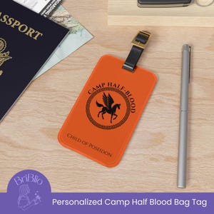Percy Jackson Camp Half Blood Personalized Luggage Bag Tag Backpack Travel ID Tag Gift Demigod Book Lover Merch Greek Mythology