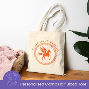 Percy Jackson Camp Half Blood Tote Bag Personalized Merch Greek Mythology Eco Friendly Tote Book Lover Gift Demigod