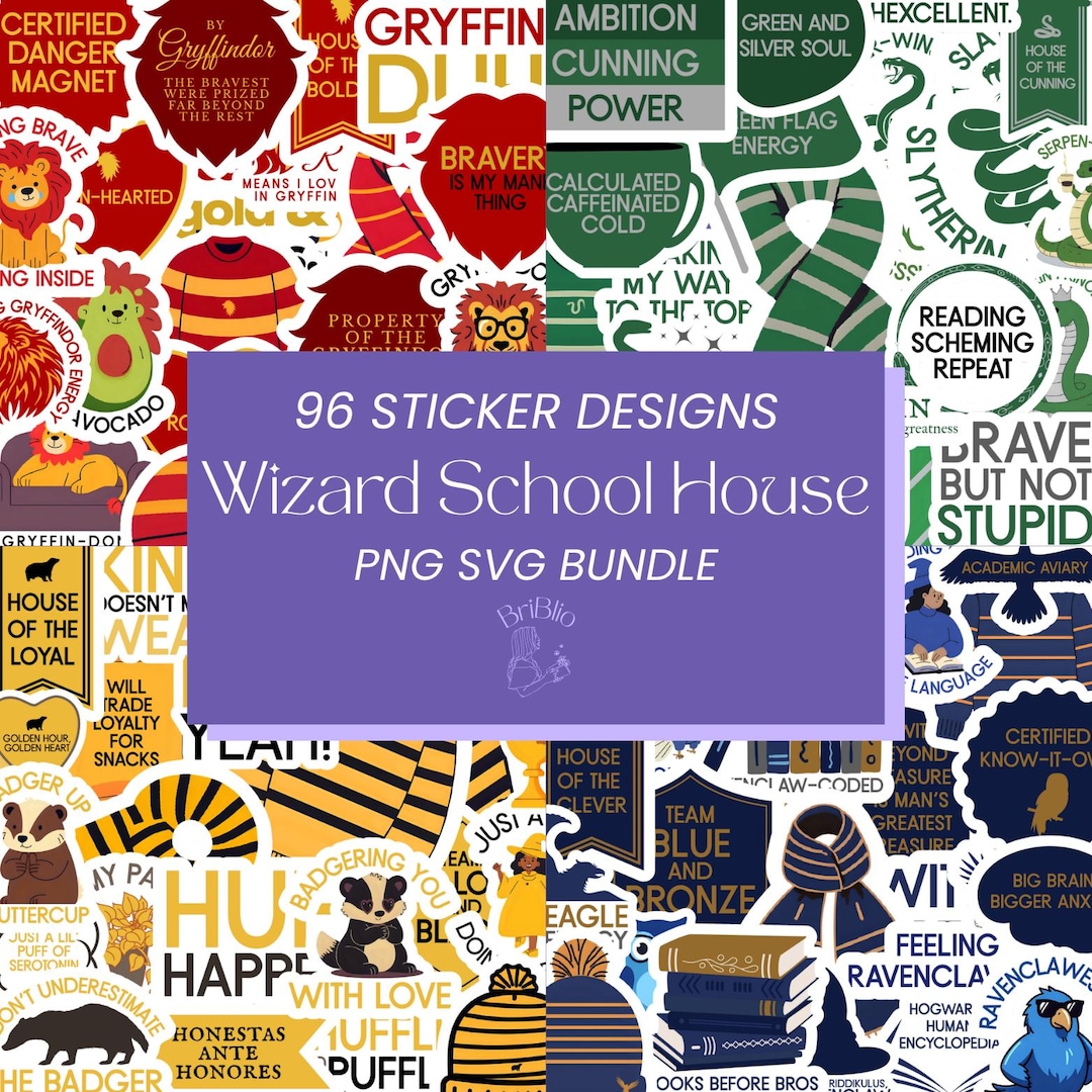 Ultimate Wizard School House Sticker Bundle, Bookish Bundles Journal ...