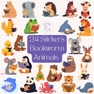 Pegatinas digitales con diseño de ratón de biblioteca, imprimibles e instantáneas, para diario, Kindle, portátil, maleta, planificador, iPad.