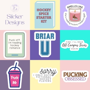 Off Campus Hockey Romance Sticker Bundle, Bookish Bundles Journal Kindle Laptop Stickers for Smut Book Lovers PNG SVG image 5