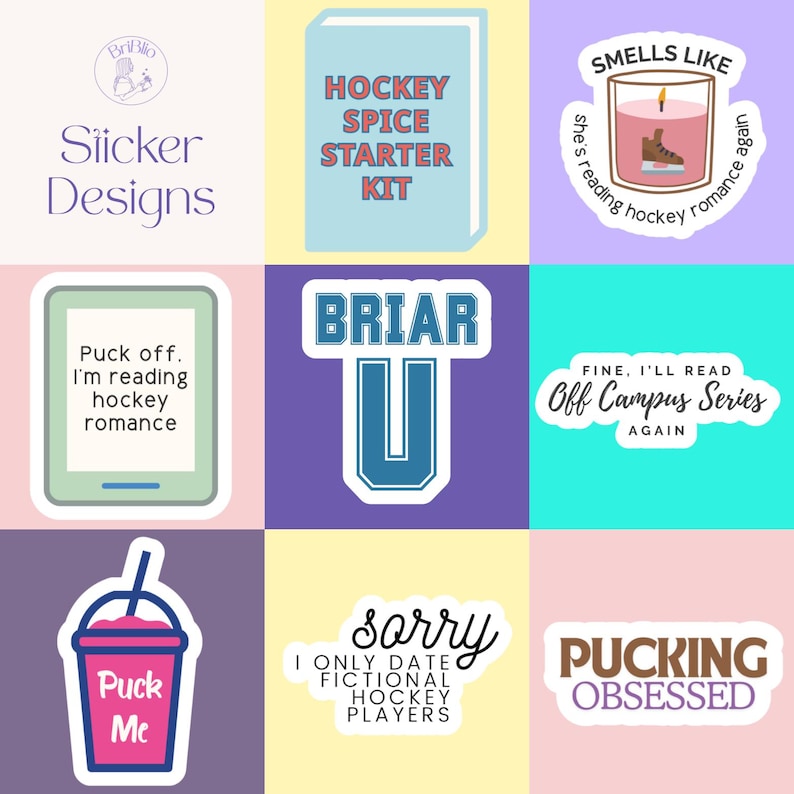 Off Campus Hockey Romance Sticker Bundle, Bookish Bundles Journal Kindle Laptop Stickers for Smut Book Lovers PNG SVG image 5