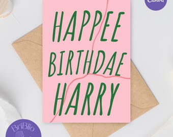 Wizard Birthday Card Canva Template, Printable Greeting for Witches and Magic Fans Custom Digital Download
