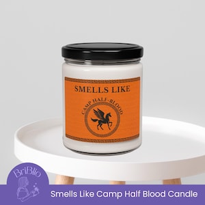 Percy Jackson Camp Half Blood Scented Soy Candle 9oz Decor Unique Gift Merch Home Fragrance Book Candle Lover Greek Mythology