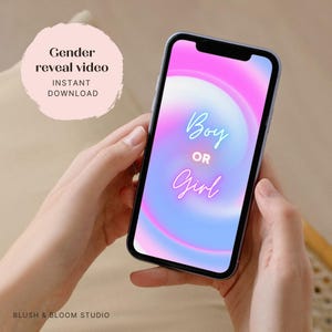 Baby Aankondiging video | Gender Onthulling | Directe Digitale Download | Verrassingsvideo | Jongen of Meisje | Babynieuws | Roze of blauw