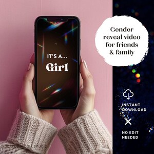 It&#39;s a Boy or Girl Gender Reveal Video | Baby Announcement | Instant Download | Digital Video Surprise | Baby news | Share family & friends