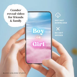 Gender Reveal Video | Baby Announcement | Instant Digital Download | Video Surprise | It’s a Boy or Girl | Baby news | Share with family