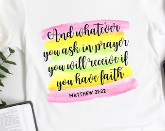 Bible Shirt Png, Scripture Png, Religious, Colorful Png, Christian Png, Sublimation Design, Watercolor Png, Bible Verse Png, Png Design