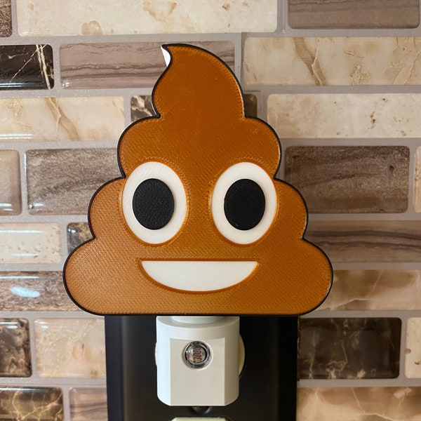 Poop Emoji Smiley Face Automatic Light Sensing Night Light