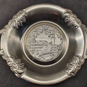 Vintage fox silver colour cottagecore serving tray
