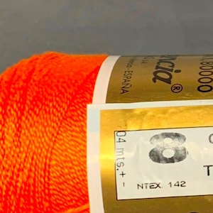100gm Tangerine Finca Perle Cotton Thread Size 8