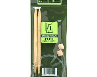 Clover 20" Bamboo Flexible Single Point Knitting Needles