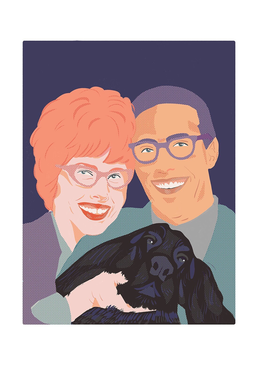 À Nos Amours Illustration, Affiche Vintage Print A5, Modern Poster Graphique, Retro Home Decoration