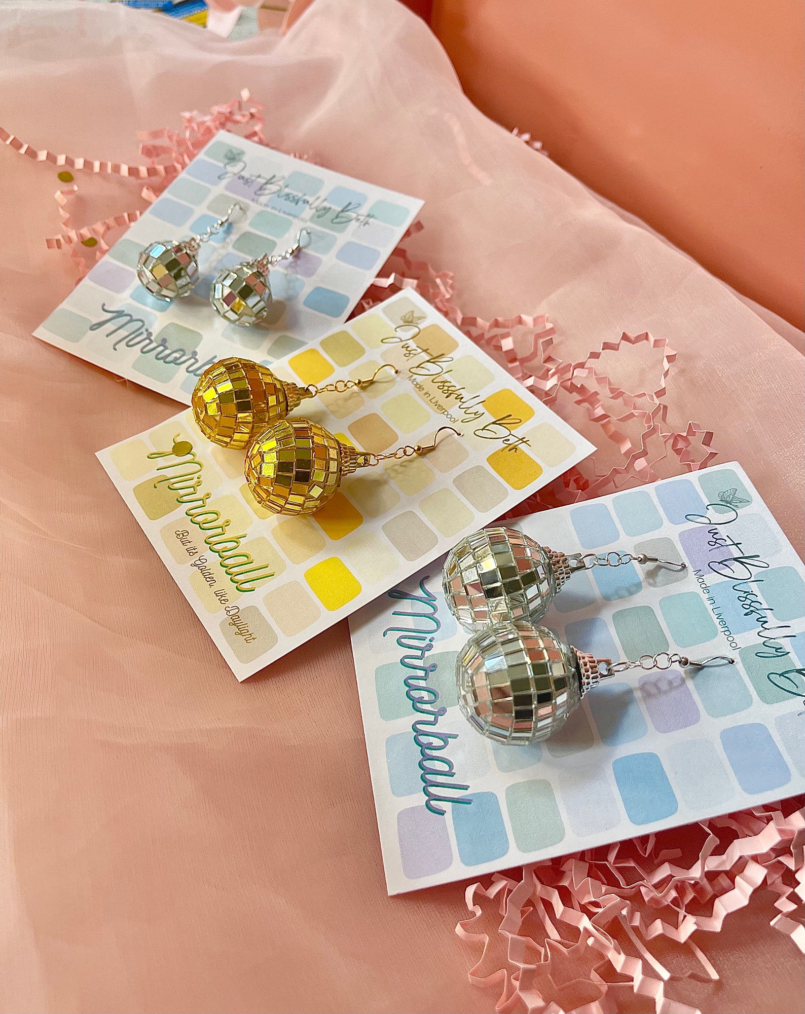 Mirrorball Earrings Etsy UK