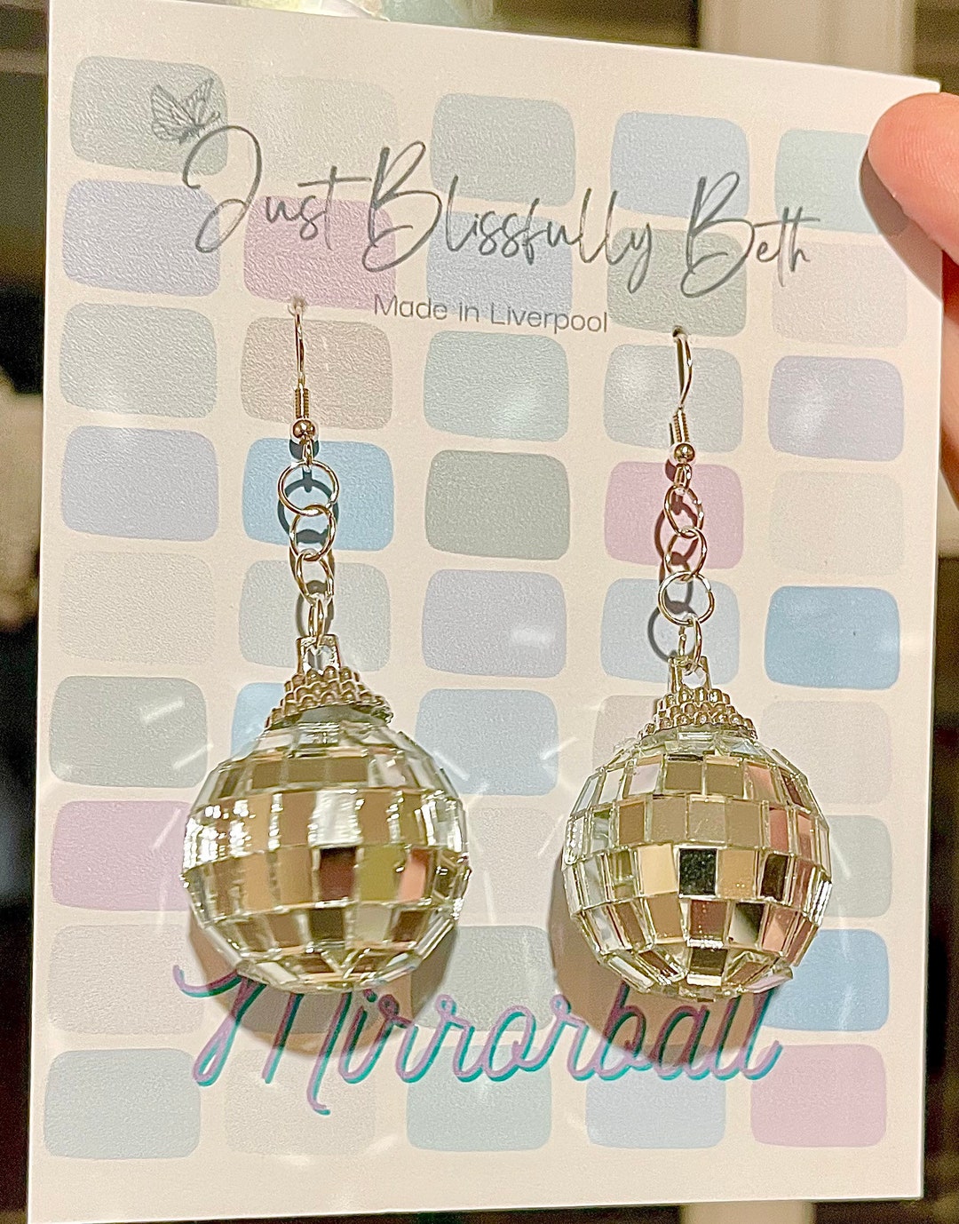 Mirrorball Earrings Etsy UK