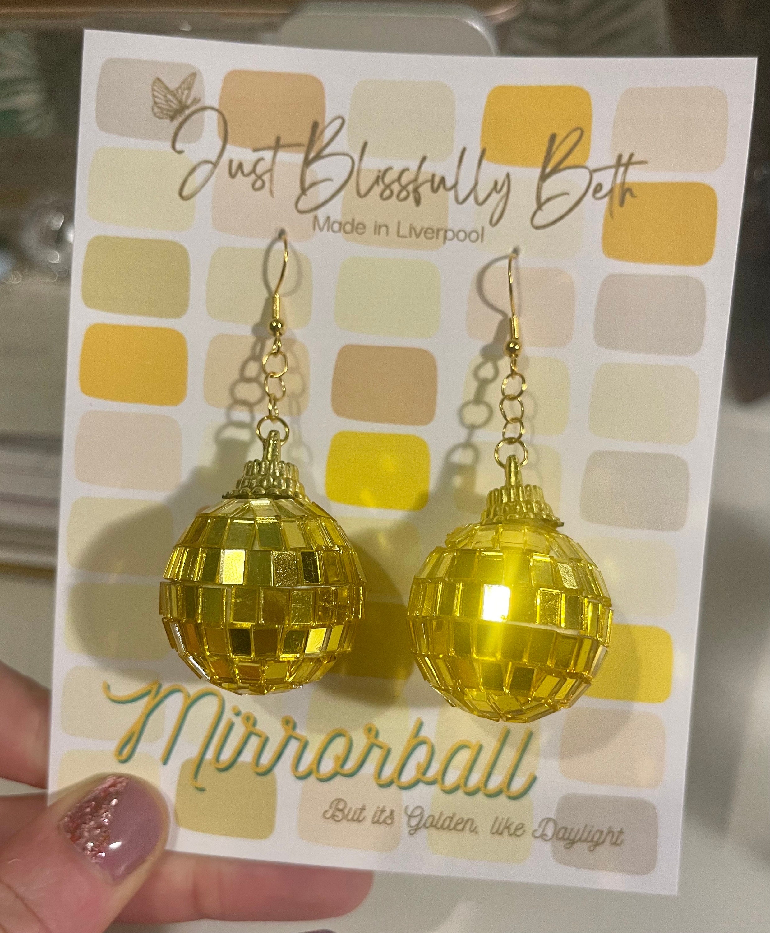 Mirrorball Earrings Etsy UK