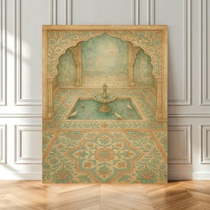 Echoes of the Courtyard – Printable Art Inspired by Sacred Geometry and Vintage Courtyard Design