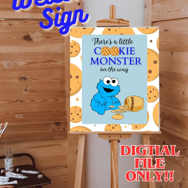 Cookie Monster Welcome Sign DIGITAL