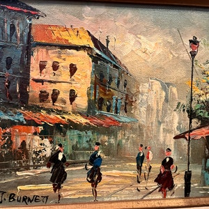J Burnett Oil on Canvas Paris Street