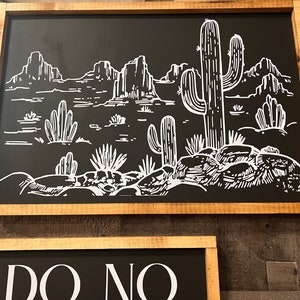 Cactus Desert- Rustic Wood Sign