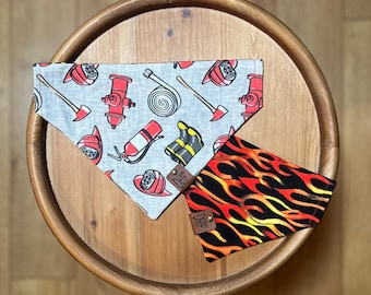 Firefighter Reversible Pet Bandana - Flames First Responders