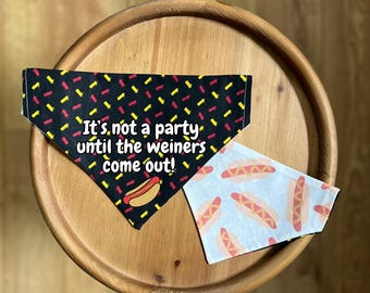 Hot Diggity Dog Reversible Pet Bandana - Hot Dog Food