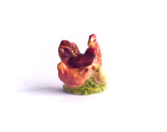 Tres Pollos De Porcelana