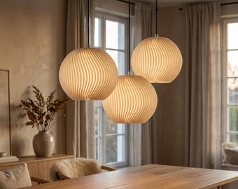 Pendant Lamp Shade Ball | designer lampshade E27 dimmable | statement wave light | Onda