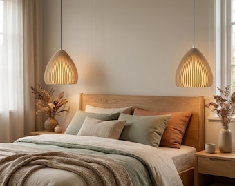 Pendant Lamp Shade Boho | Bedroom Pendant Light Dimmable E27 | Teardrop Lampshade in 4 Colours - Pera