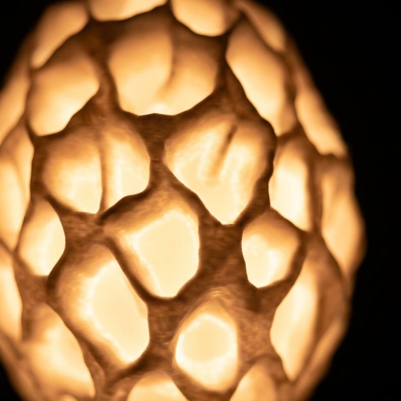 Mushroom Table Lamp, Morel 3D Printed Light with Honeycomb Texture, Unique Home Decor by Roomberry image 7
