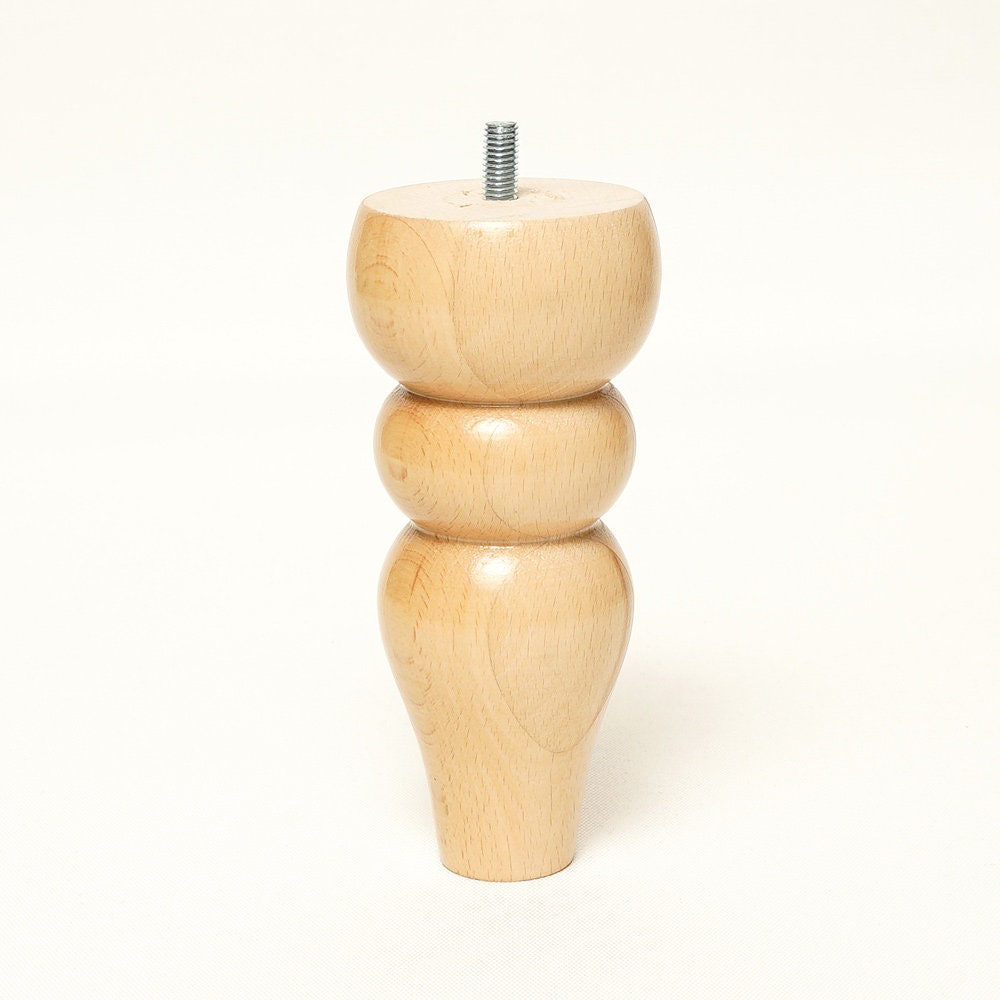 6 Wooden Bun Furniture Replacement Legs Feet Colour Beech Etsy UK