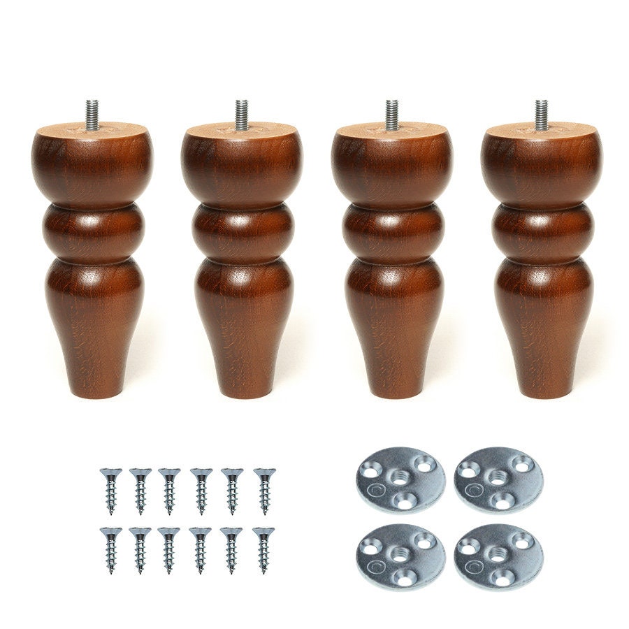 6 Wooden Bun Furniture Replacement Legs Feet Colour Beech Etsy UK