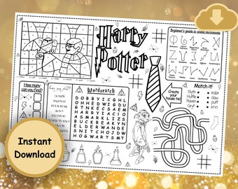 Magical Activity Sheet for All Occasions - Wizard School Fun - Printable Instant Digital Download