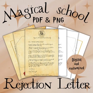 Customized Magical School Rejection Letter - A Fun Printable Replica for Instant Download