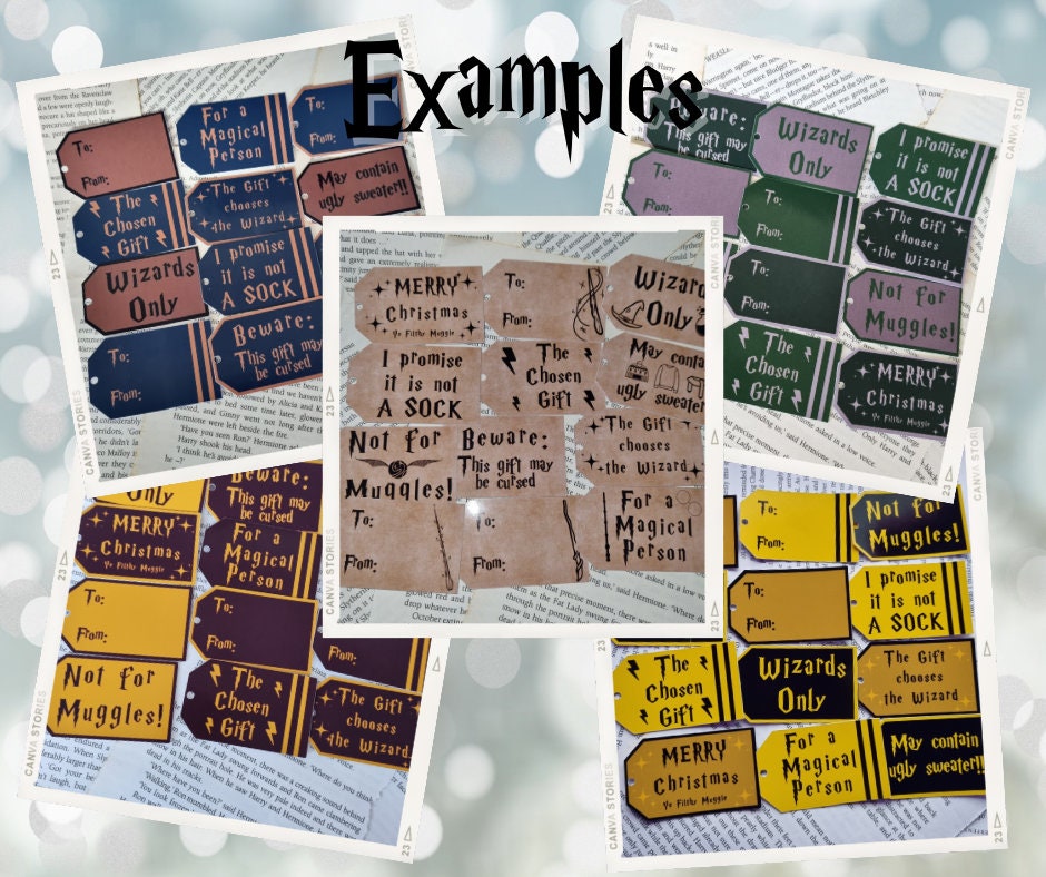 Wizard Gift Tags Printable: Red Magical Favor Labels (PDF) - Etsy