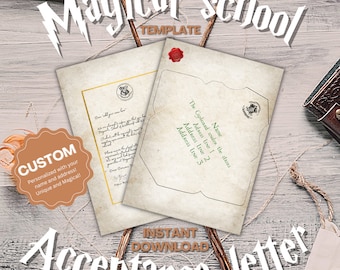 Carta de aceptación mágica editable: plantilla de Canva para personalización y eventos mágicos ilimitados