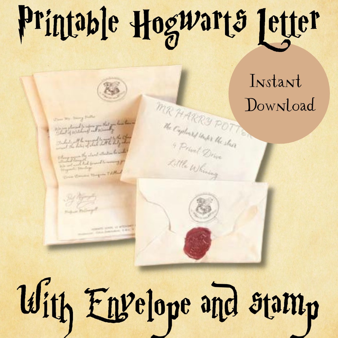 Printable Magical School Acceptance Letter. Instant Download in 2 Sizes