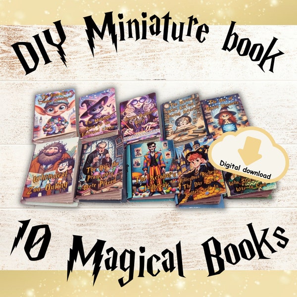 DIY Miniature Magical Book Set - Digital Download with Printable Templates. 10 Magical Miniature Books - DIY Printable Kit