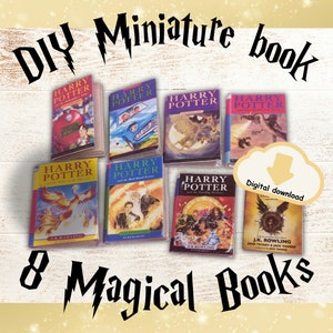 Enchanting Miniature Wizarding Book Set, Digital Download with Printable Templates. 8 Wizarding Miniature Books Collection, DIY Printable