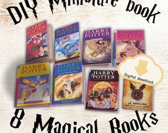Enchanting Miniature Wizard Book Set | Printable 1:12 Fantasy Spellbooks | Readable Dollhouse Library PDF