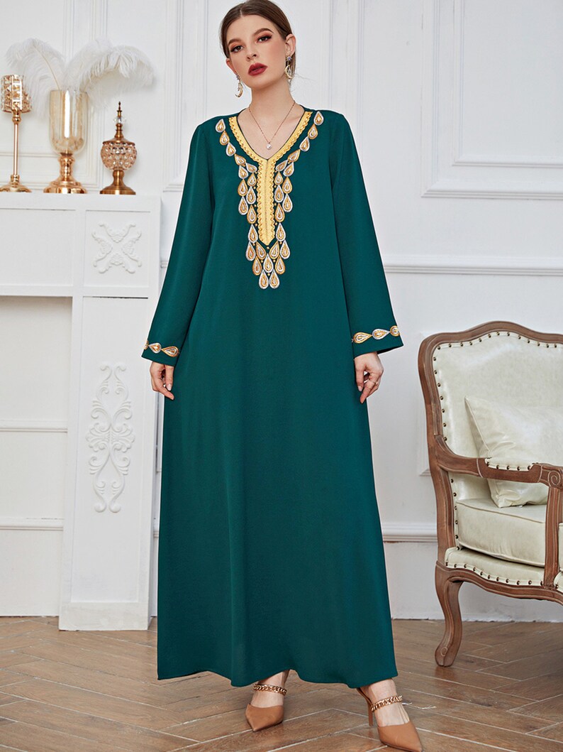 Eid Mubarak Women's Long Dress Abaya Dubai Caftan - Etsy