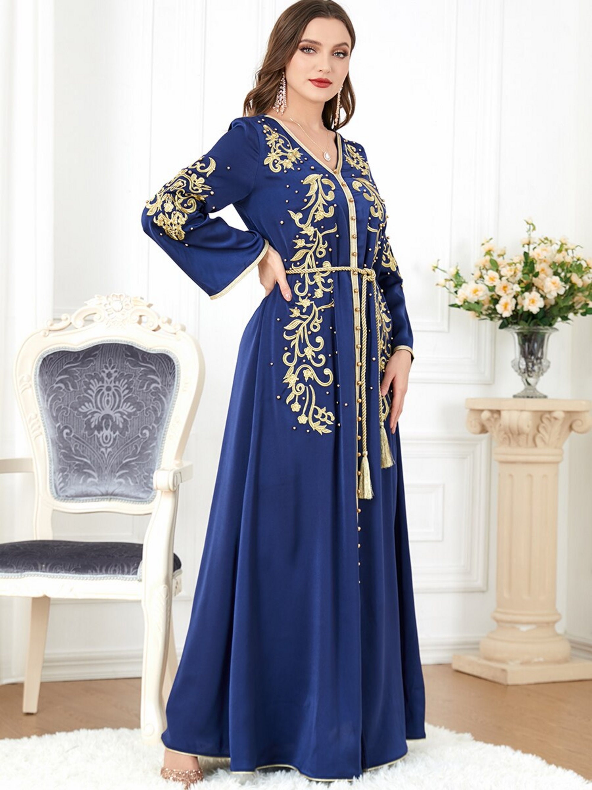 Kaftan Blue Eid Dress Islamic New Royal Islamic Modern - Etsy