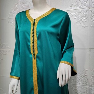 Caftan Marocain Abaya Long Satin Evening Dress for Women - Etsy